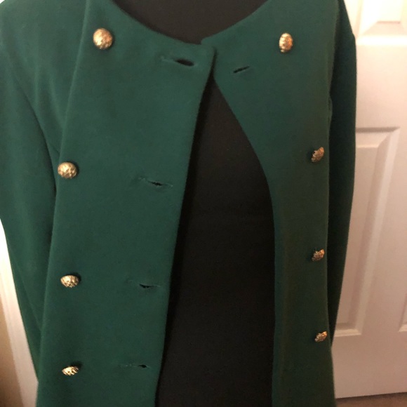 Vintage Sunshine Starshine forest green blazer / jacket with gold buttons - Picture 6 of 7